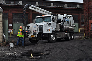 April 2021 - Vacuuming materials from north storm sewer