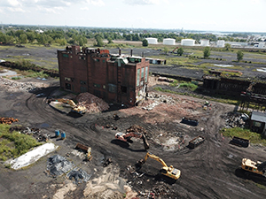 August 2021 - Boiler House after Power House and Water Treatment Annexes were removed  (looking Southeast) 