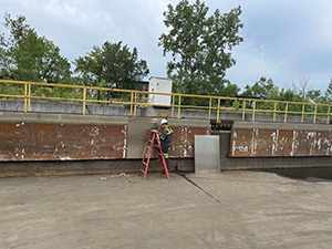 August 2021 - Repairing weir plates in North Pond before placing back in service