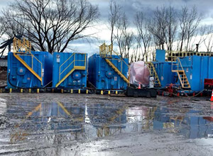 December 2019 - View looking south: On the extreme left, 4th frac tank is placed on the frac tank staging area.