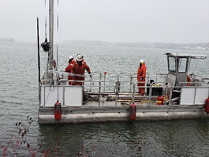 December 2020 - Collection of sediment samples on the Niagara River adjacent to Site 108