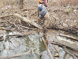 December 2020 - Collection of samples from ditch sediment by hand auger