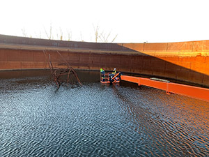 December 2021 - Sludge sampling inside Wastewater Treatment Tank 