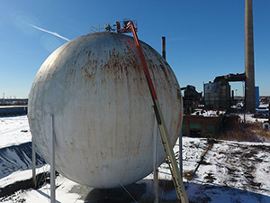 February 2021 - Ladder removed from Gas Holder