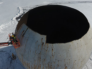 February 2021 - Top removed from Gas Holder