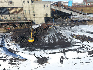 February 2021 - Sorting recyclable materials from Breeze Crusher (aka Ball Mill) building