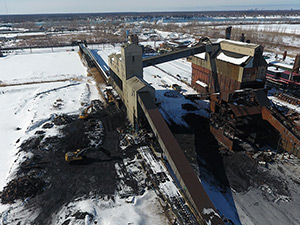 February 2021 - Coke-handling demolition (looking Northwest)