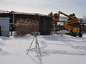 February 2021 - Air monitoring station during tank storage tank sampling