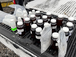 January 2021 - Sample bottles for a single well sample