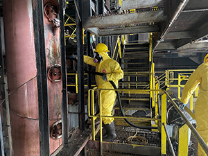 July 2021 - Inspection of exterior surfaces of lime still - Boiler House