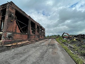 July 2021 - South wall of Power House during demolition