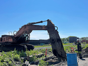 June 2021 - Cutting large pipes to protect surface water system