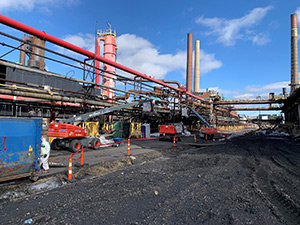 March 2021 - Asbestos abatement of overhead pipes along 'Broadway'