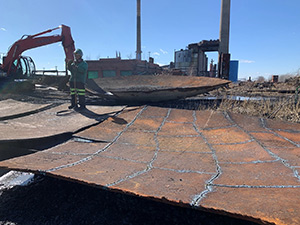 March 2021 - Cutting the Gas Holder to size for recycling