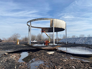 March 2021 - Gas Holder (aka Gas Ball) final above ground cutting