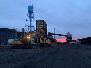 March 2021 - Coke-handling building location, after structure is on ground