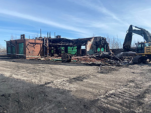 March 2021 - Washing asbestos from debris - compressor building