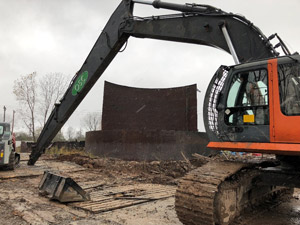 November 2019 - Site 108 - view looking south. Tank 2 in the background; 60% of the sidewall panels have been removed.  