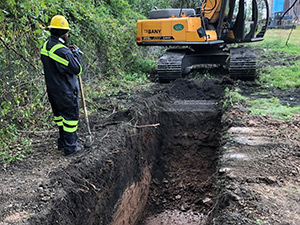 October 2020 - Test trench - north property line abandoned water line IRM