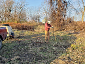 November 2020 - Using an air knife to hand clear for underground utilities prior to drilling