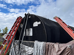 September 2021 - Removing contents of oil tank