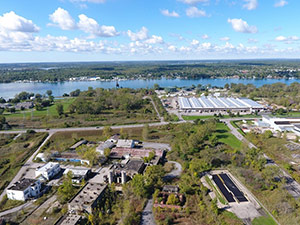 September 2021 - Settling Basins, Site 109 and Surrounding Properties; Site 108 is tree covered property in background by Niagara River